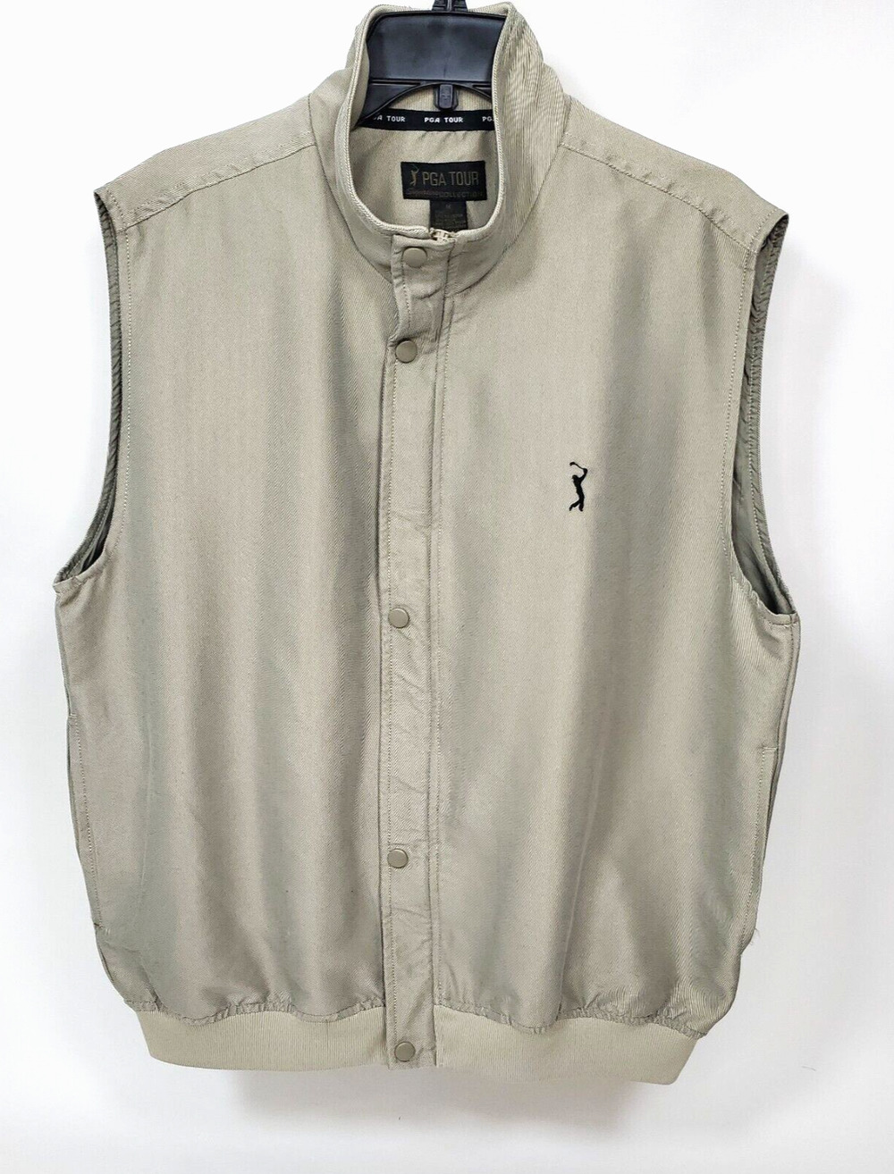 PGA Tour Signature Collection Mens Beige Med Sleeveless Lined Vest Windbreaker